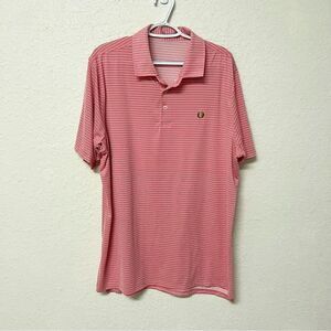 B. Draddy Sport Men's Short Sleeve Pink Striped Golf Polo Shirt Size XL